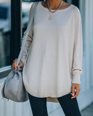 Leandra Knit Tunic Sweater - Oatmeal Ins Street