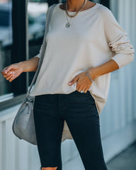 Leandra Knit Tunic Sweater - Oatmeal Ins Street