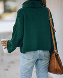 Lyla Cotton Blend Cable Knit Sweater - Hunter Green Ins Street