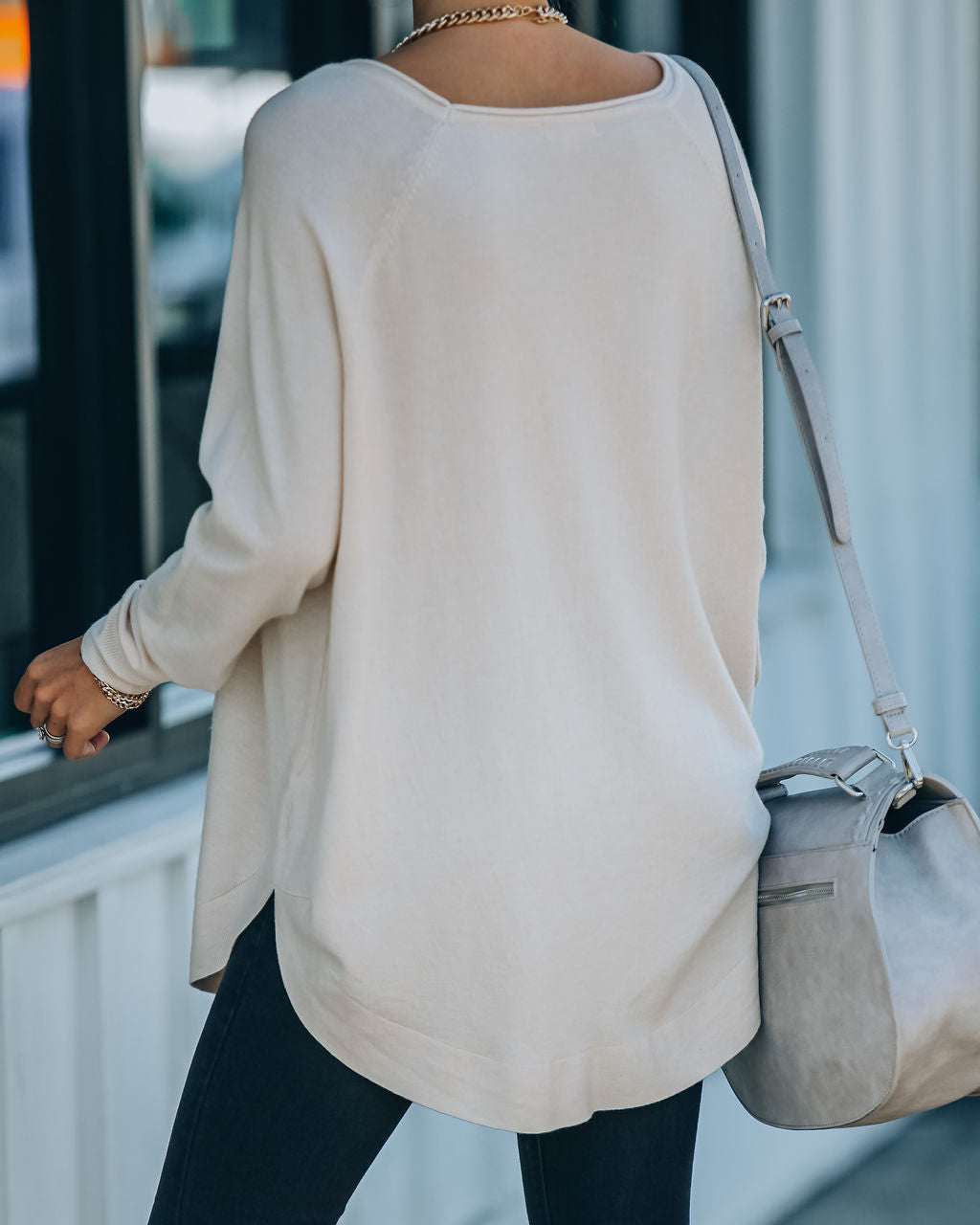 Leandra Knit Tunic Sweater - Oatmeal Ins Street