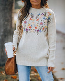 Patience Embroidered Floral Knit Sweater Ins Street