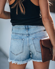 Hazel High Rise Distressed Denim Shorts Ins Street