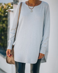 Leandra Knit Tunic Sweater - Cool Grey Ins Street