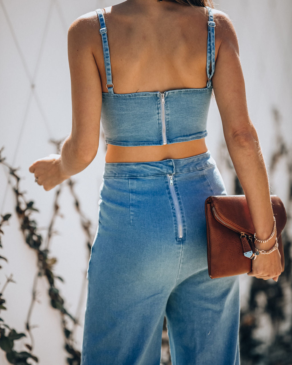 Vitamin Sea Pocketed Denim Cutout Jumpsuit - Denim Ins Street