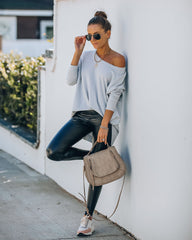 Leandra Knit Tunic Sweater - Cool Grey Ins Street