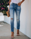 Right Place Right Time Mid Rise Distressed Denim Ins Street