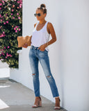 Right Place Right Time Mid Rise Distressed Denim Ins Street