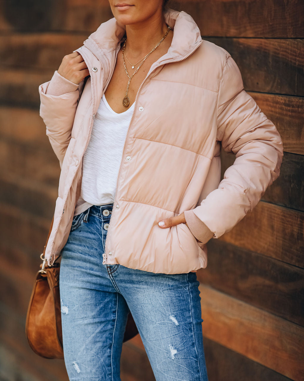 Sugar Bowl Pocketed Puffer Jacket - Blush - FINAL SALE Ins Street