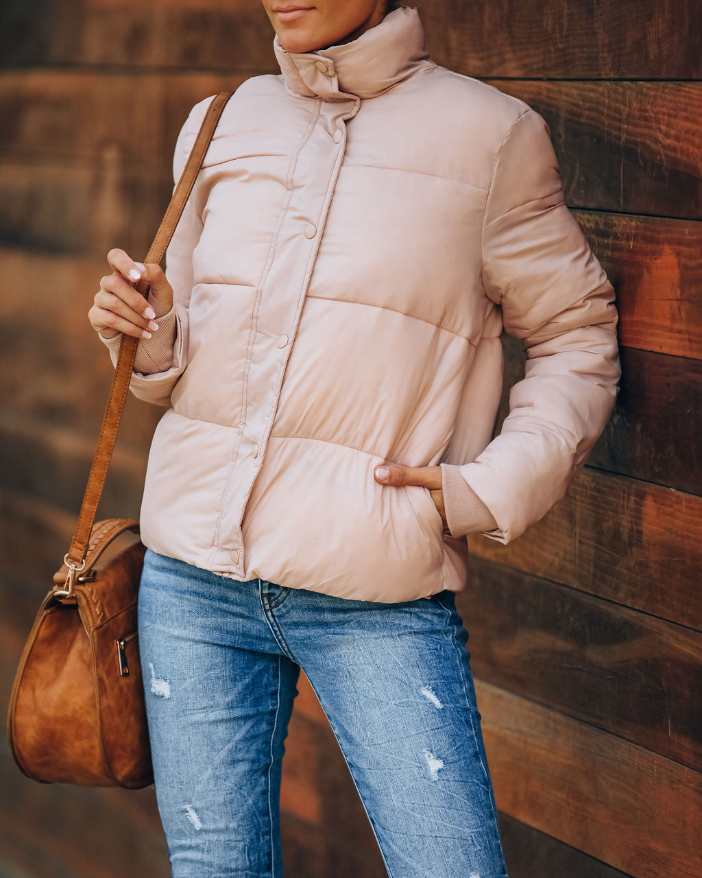 Sugar Bowl Pocketed Puffer Jacket - Blush - FINAL SALE Ins Street