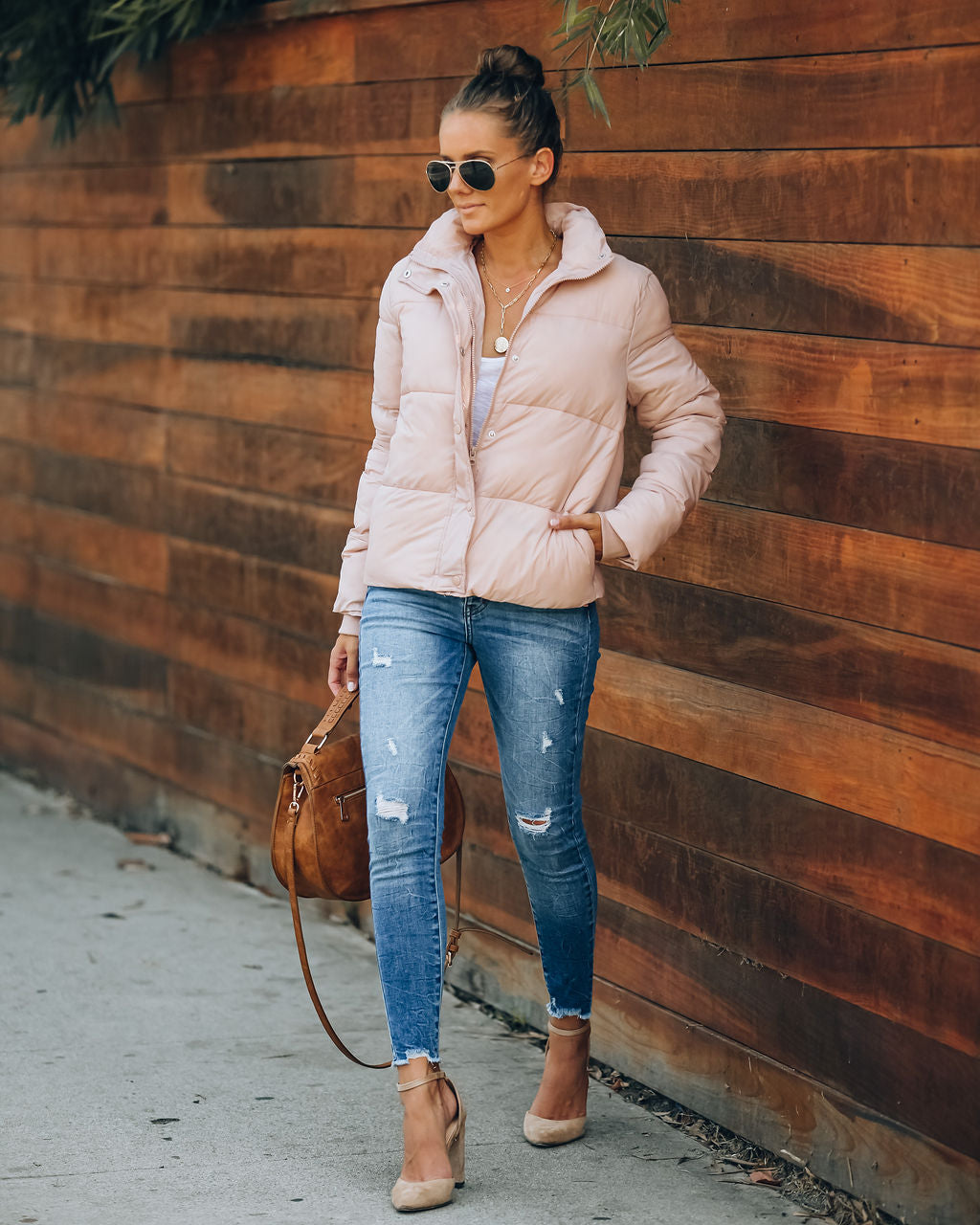 Sugar Bowl Pocketed Puffer Jacket - Blush - FINAL SALE Ins Street