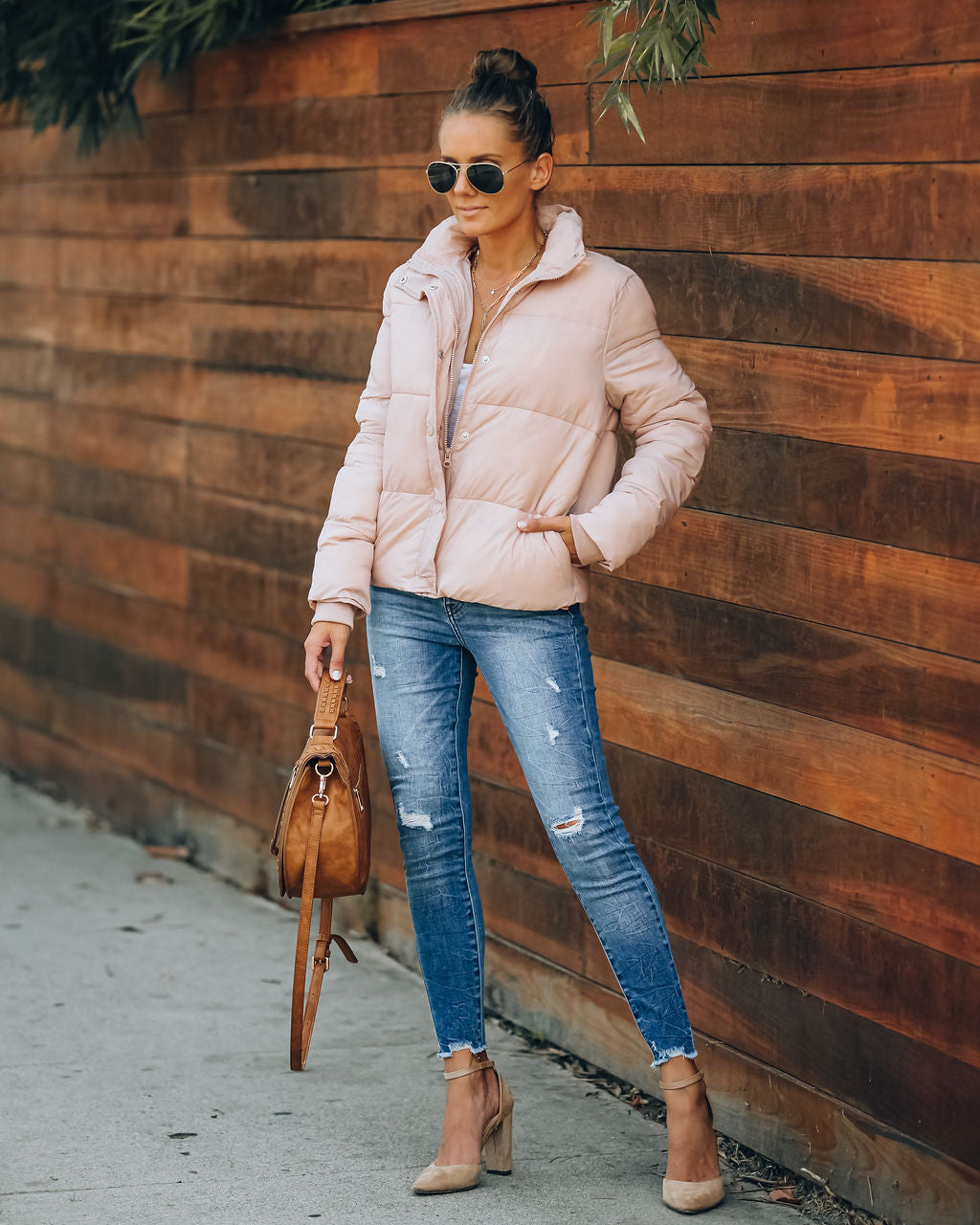 Sugar Bowl Pocketed Puffer Jacket - Blush - FINAL SALE Ins Street