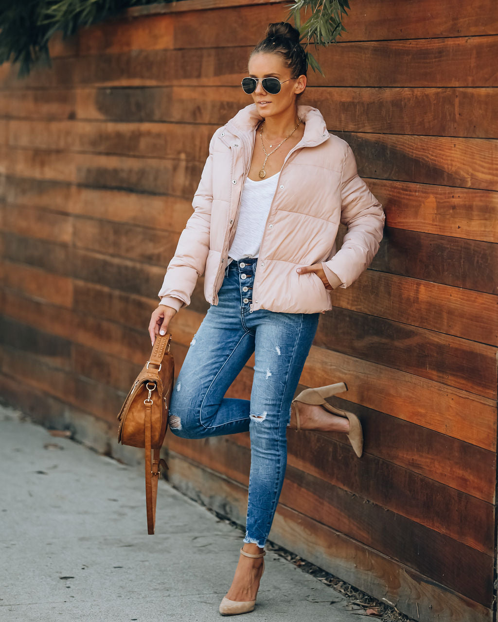 Sugar Bowl Pocketed Puffer Jacket - Blush - FINAL SALE Ins Street