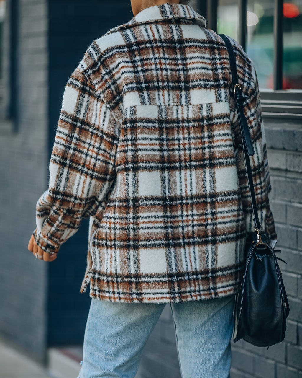 Woodwork Pocketed Sherpa Lined Plaid Shacket Ins Street