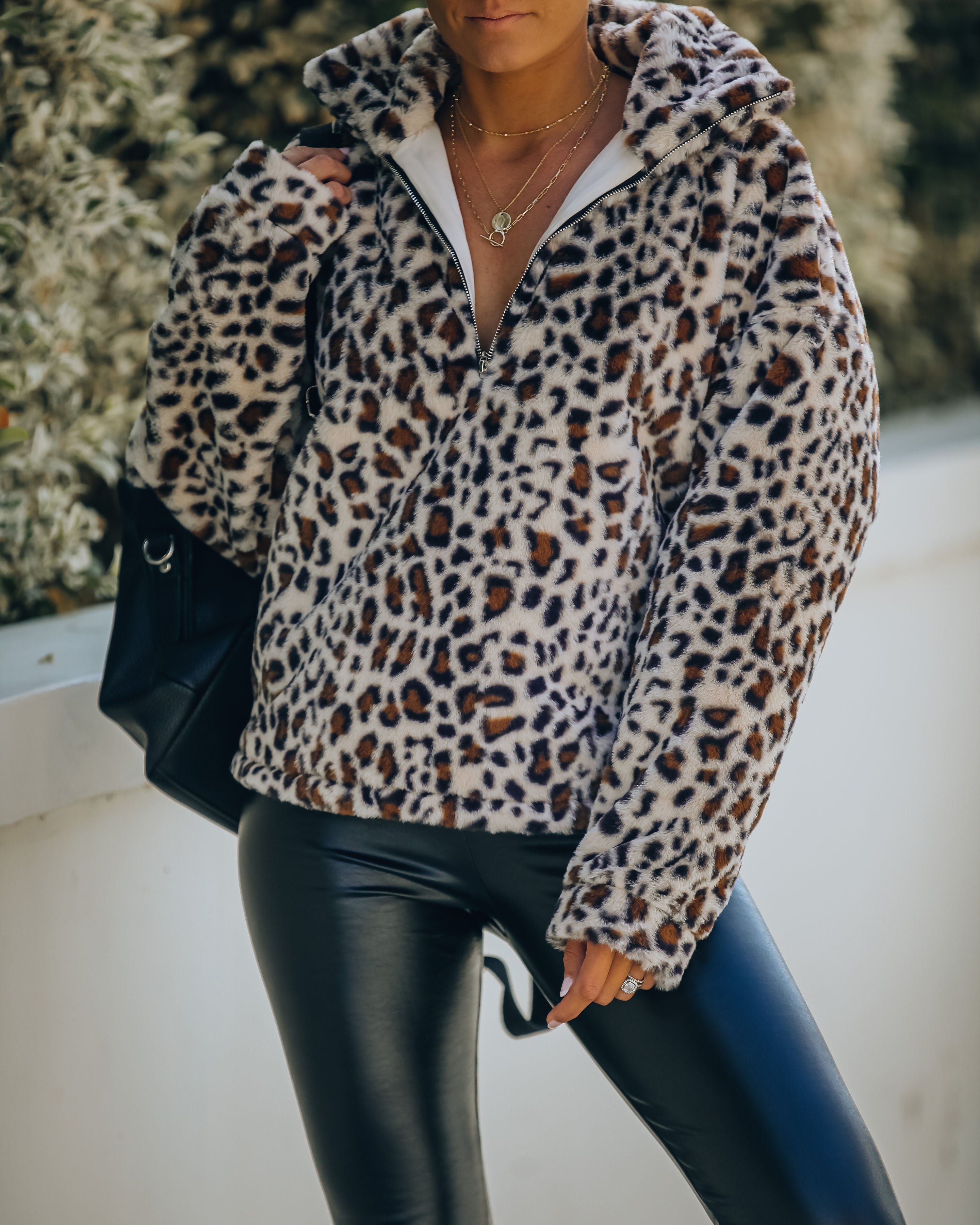 Life Is Purr-Fect Half Zip Faux Fur Pullover Ins Street