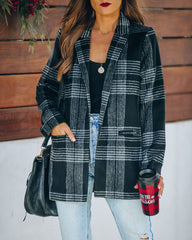 Hyde Pocketed Plaid Wool Blend Coat Ins Street