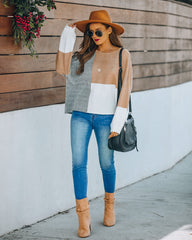 Wanna Be Yours Colorblock Knit Sweater Ins Street