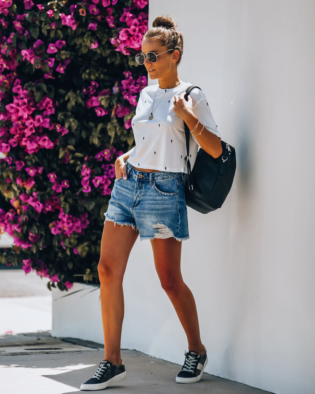 Strike Fast Cotton Blend Embroidered Crop Tee - White Ins Street