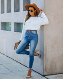 Only The Best High Rise Button Front Skinny Ins Street