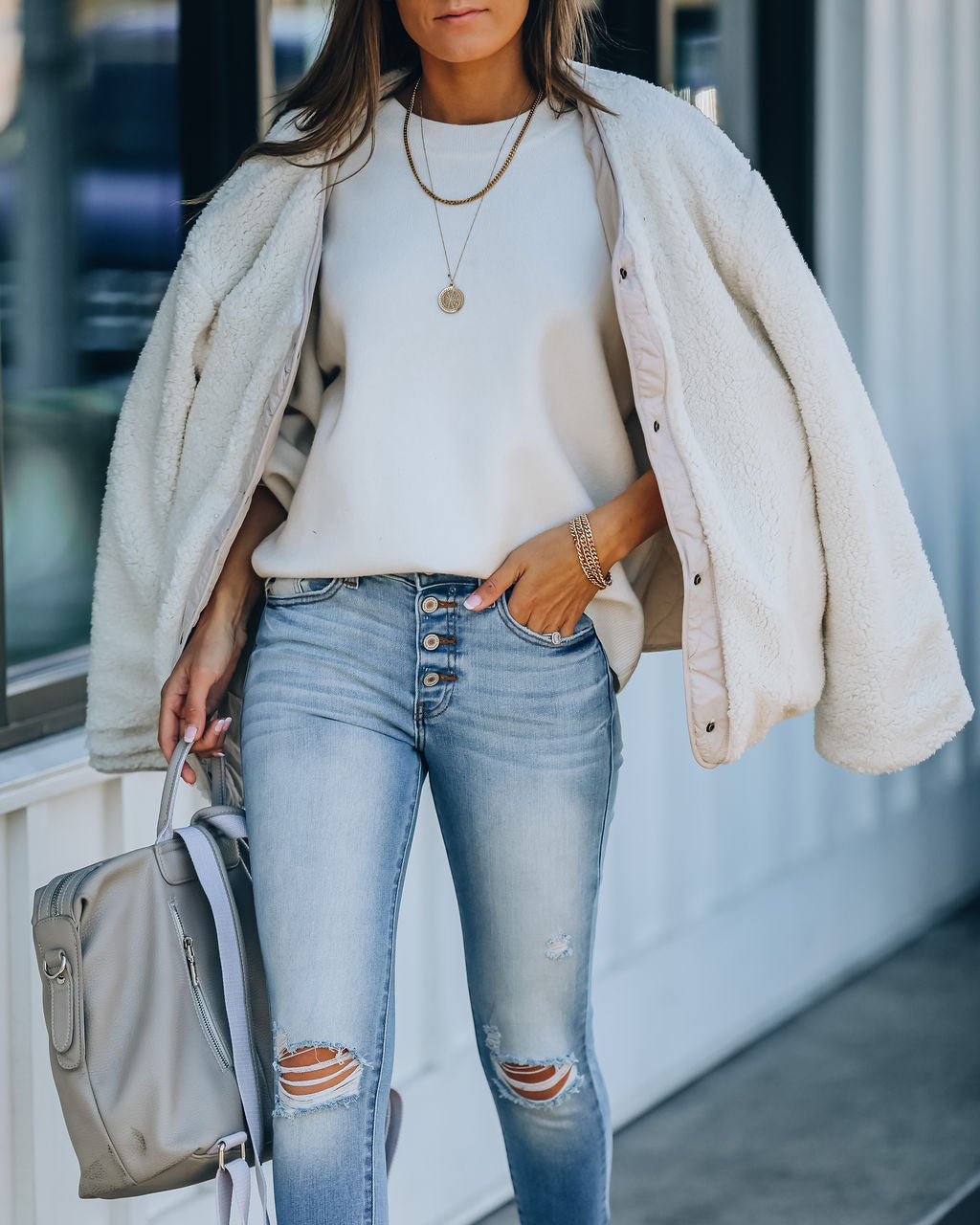 Lexa Knit Sweater - Off White Ins Street