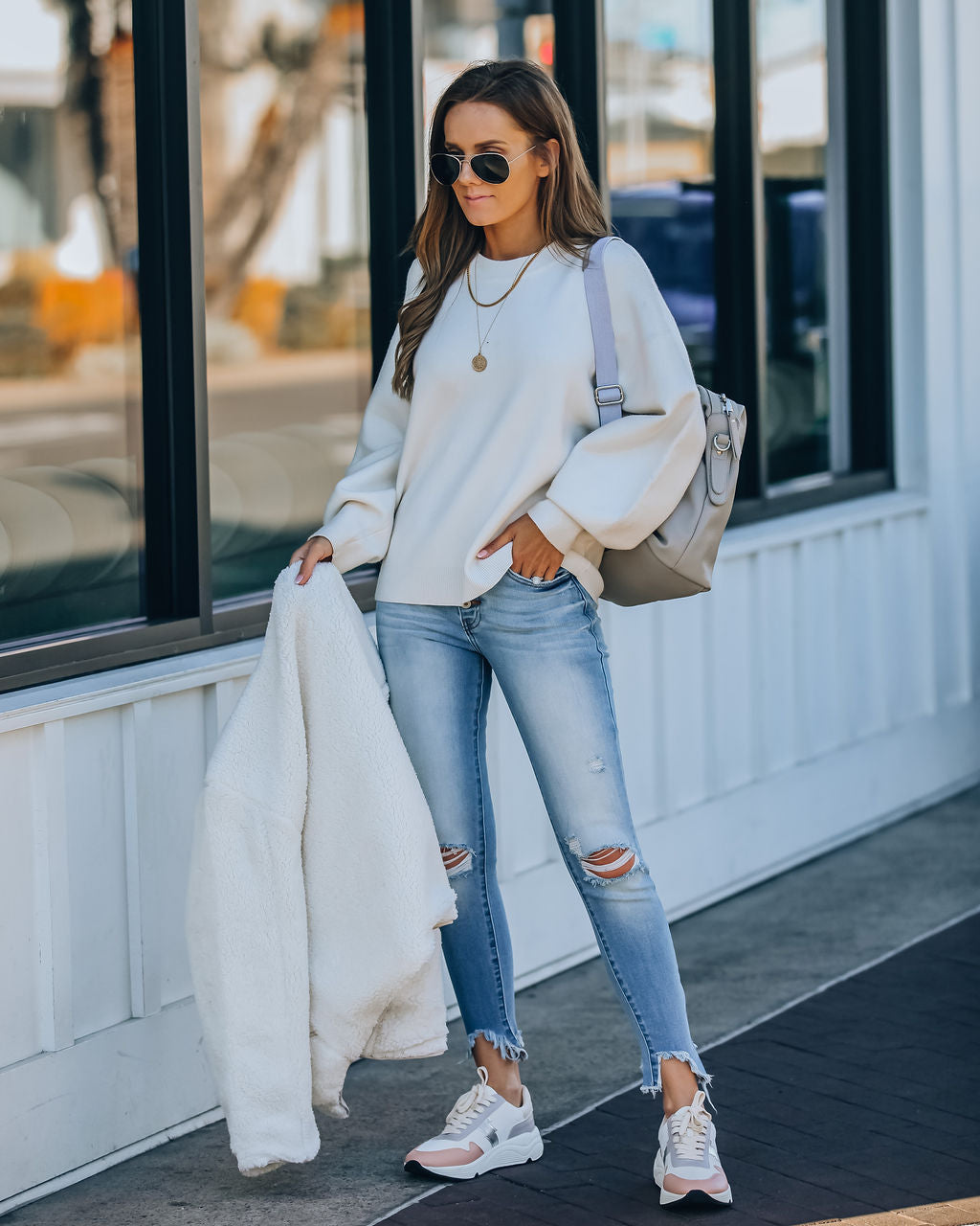 Lexa Knit Sweater - Off White Ins Street