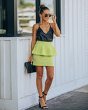 Paradise Peplum Mini Skirt - Limelight Ins Street