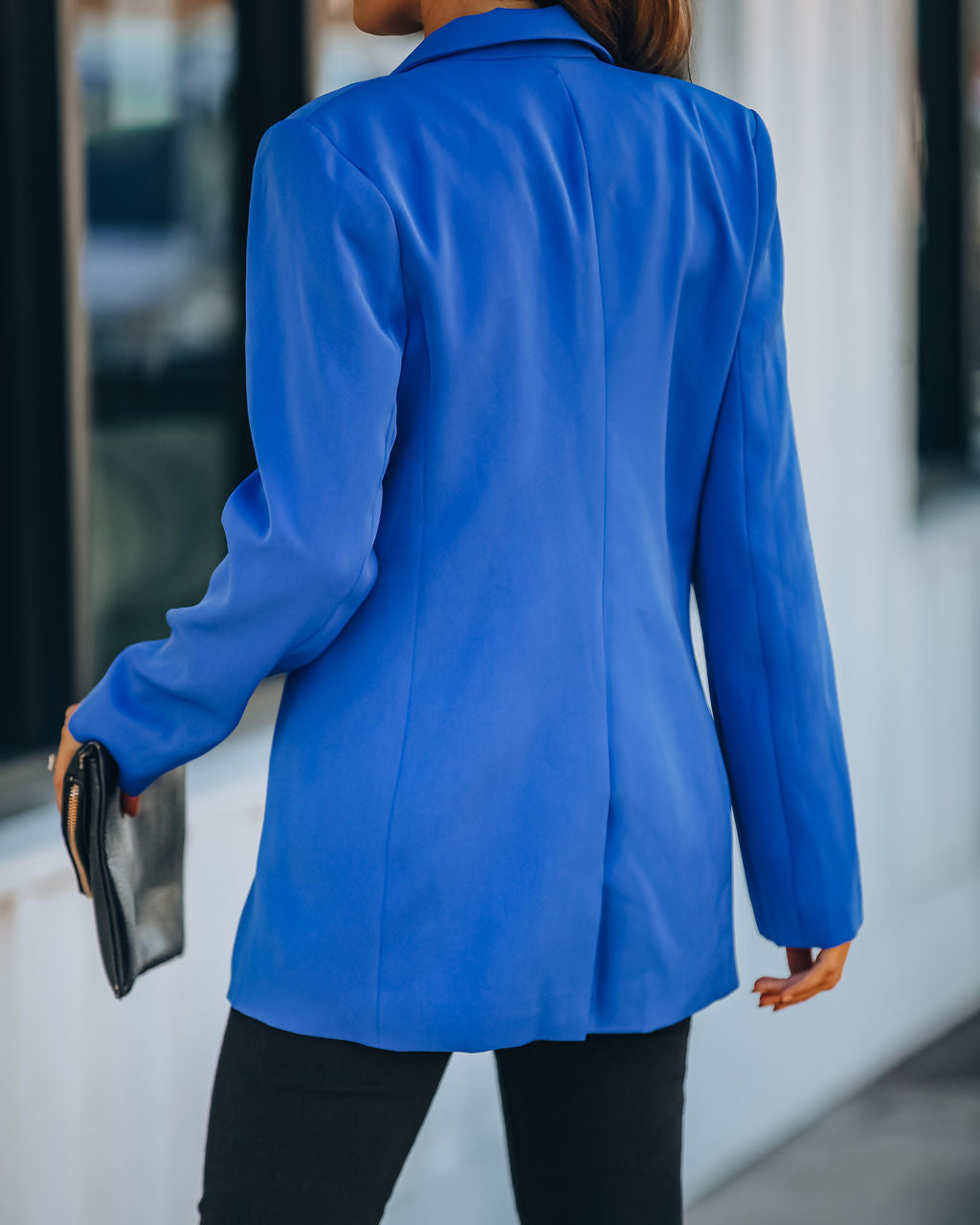 Standards Pocketed Blazer - Cobalt Blue Ins Street