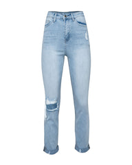 Improv High Rise Distressed Slim Straight Denim Ins Street