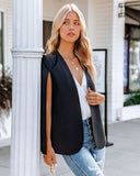 In The Works Pocketed Cape Jacket - Black Ins Street