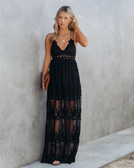 Invite Tranquility Lace Maxi Dress - Black - FINAL SALE Ins Street