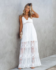 Invite Tranquility Lace Maxi Dress - Ivory - FINAL SALE Ins Street