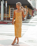 Janene Satin Cowl Neck Midi Dress - Golden Yellow - FINAL SALE Ins Street