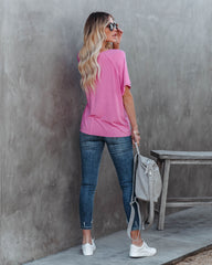 Jaxon Cotton Blend Unfinished Tee - Bubblegum Ins Street