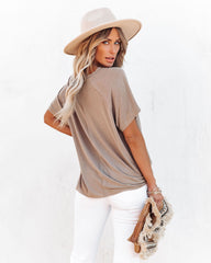 Jaxon Cotton Blend Unfinished Tee - Taupe Ins Street