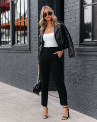 Jazlyn Pocketed High Rise Trousers - Black Ins Street