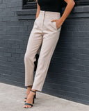 Jazlyn Pocketed High Rise Trousers - Light Taupe Ins Street