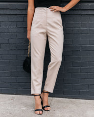 Jazlyn Pocketed High Rise Trousers - Light Taupe Ins Street