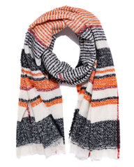 Jenesis Striped Scarf - Black Combo Ins Street