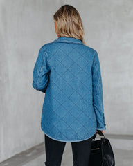 Jonny Cotton Blend Pocketed Quilted Jacket - Denim Blue - FINAL SALE Ins Street