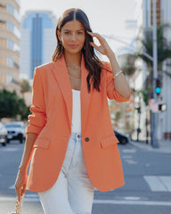 Joslyn Pocketed Blazer - Orange Ins Street