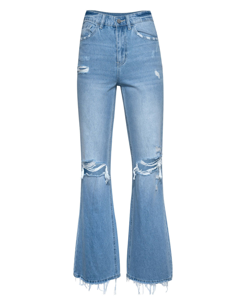 Jules High Rise Distressed 90's Flare Denim – InsStreet