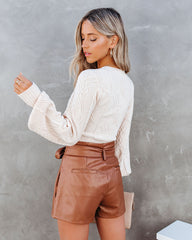 Julianna Cropped Cable Knit Sweater Top Ins Street