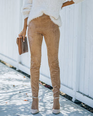 Hudson High Rise Faux Suede Legging - Taupe - FINAL SALE Ins Street