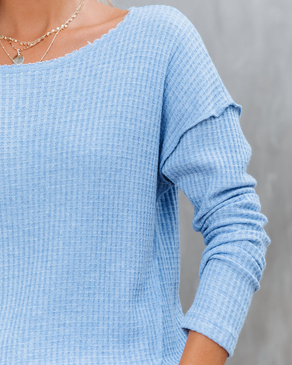 Kirstin Long Sleeve Thermal Top - Denim Blue - FINAL SALE Ins Street