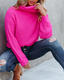 Kaio Turtleneck Knit Sweater - Fuchsia Ins Street