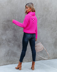 Kaio Turtleneck Knit Sweater - Fuchsia Ins Street