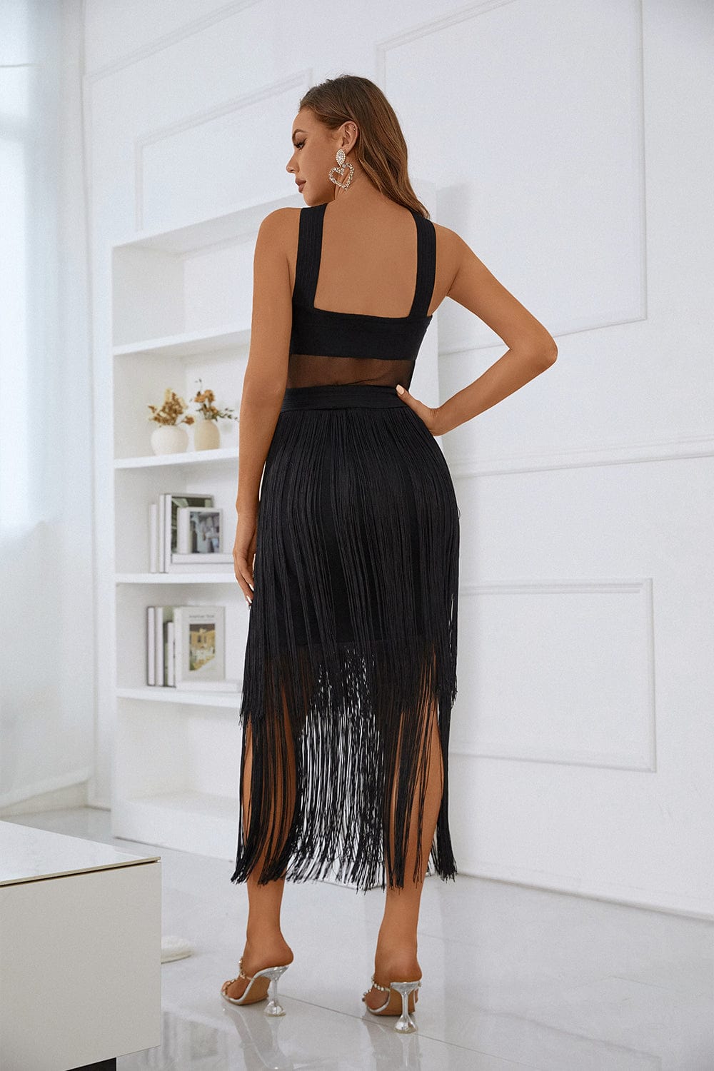 Ava Fringe Mesh Dress Ins Street