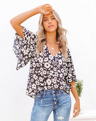 Kalani Floral Bell Sleeve Blouse Ins Street