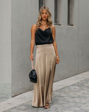 Kallie Satin Slit Maxi Skirt - Golden Taupe - FINAL SALE Ins Street