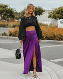 Kallie Satin Slit Maxi Skirt - Purple - FINAL SALE Ins Street
