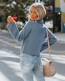 Kaylon Ribbed Turtleneck Knit Sweater - Dusty Blue - FINAL SALE Ins Street